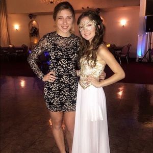 Black and nude lace dress